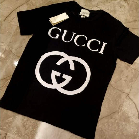 GUCCI INTERLOCKING BLACK T-SHIRT